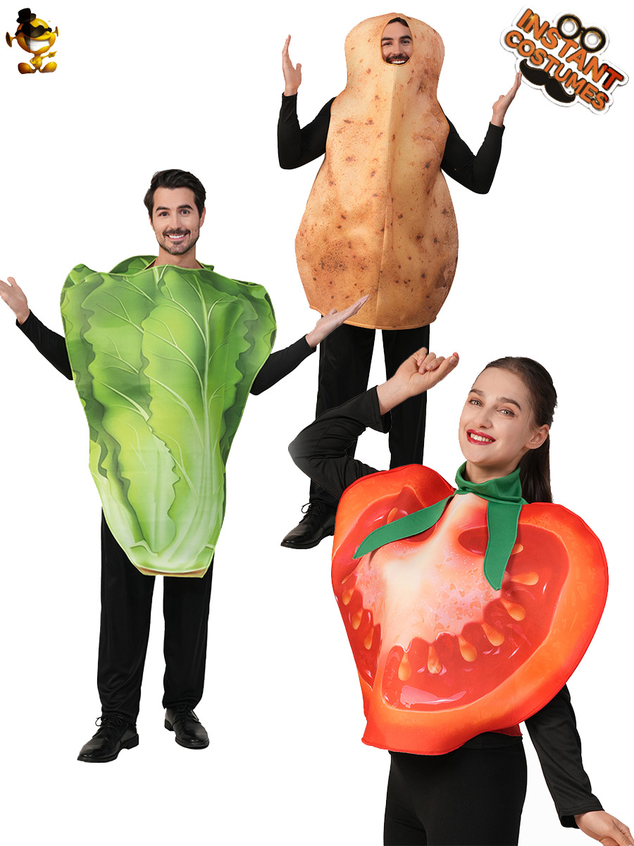 Halloween para adultos trajes de tomate de verduras divertidos de rol para adultos