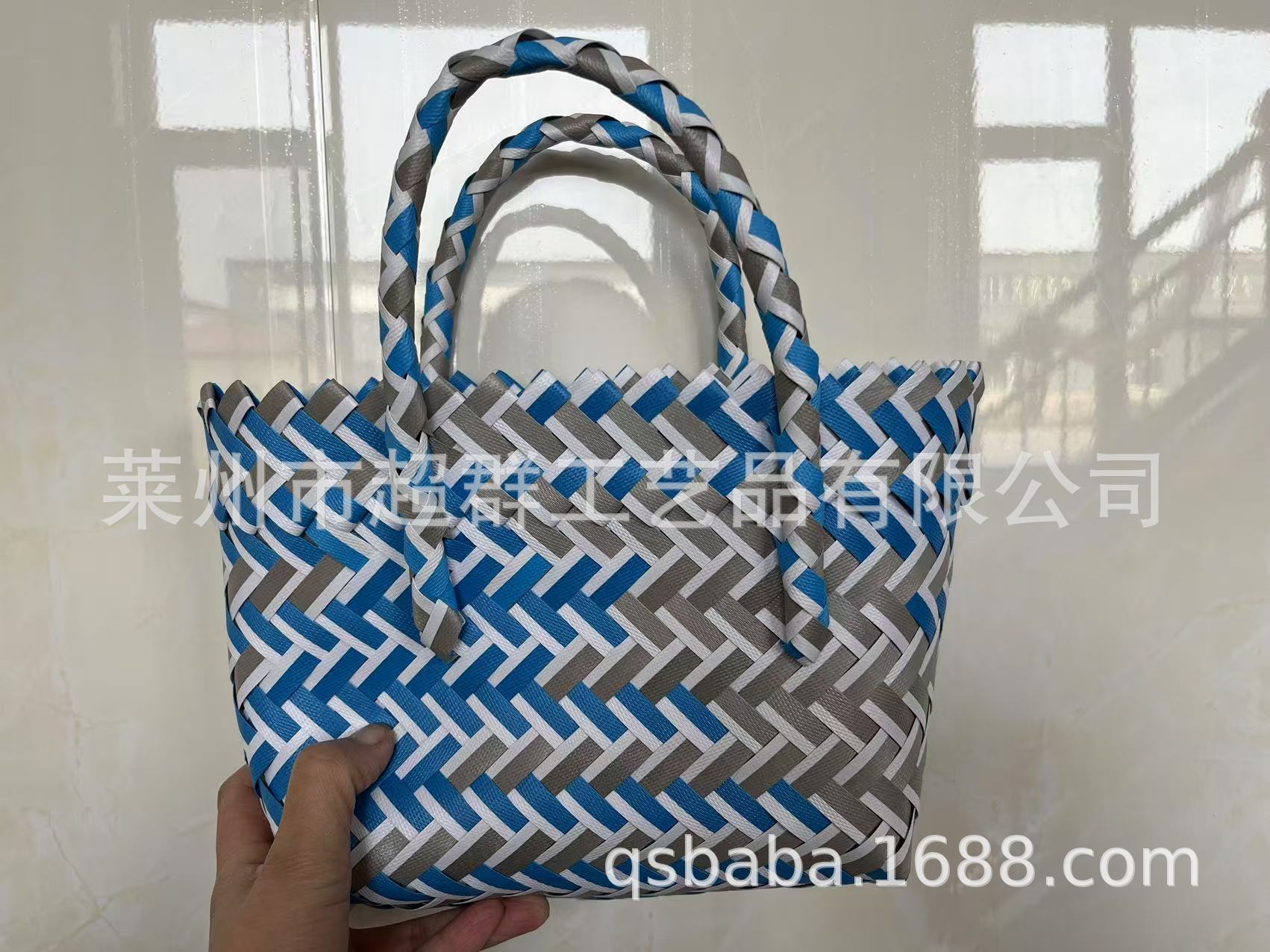 Pequeño Libro Rojo frito calle cesta de verduras bolso tejido color tejido cesta de verduras bolsa portátil cesta de dibujos animados DIY regalo