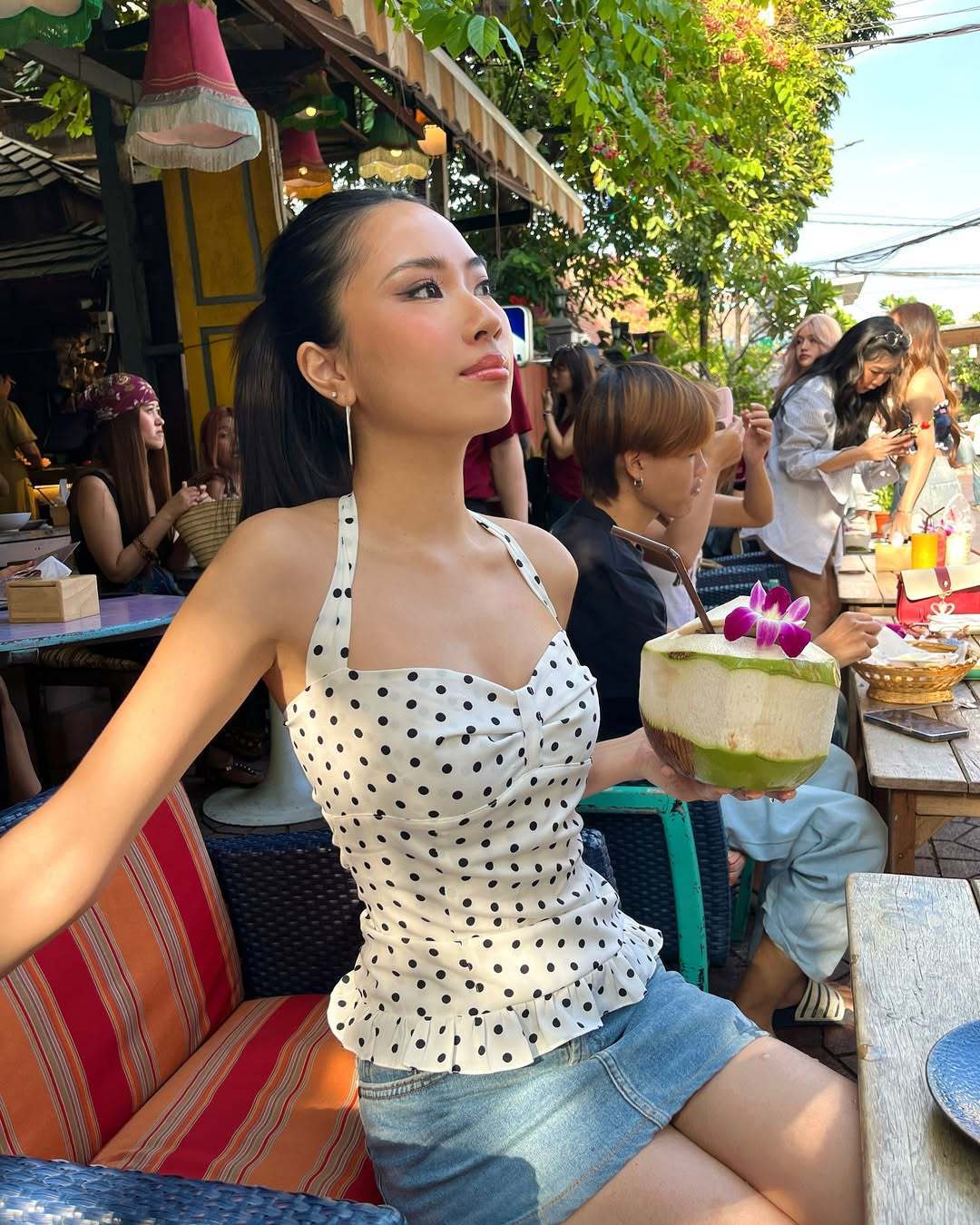 Women's Clothing Women's French Polka Dot Print Bustier Top Halter Neck Tie Vest Pure Sexy Princess Style Waist Cinching_ecoleips.com