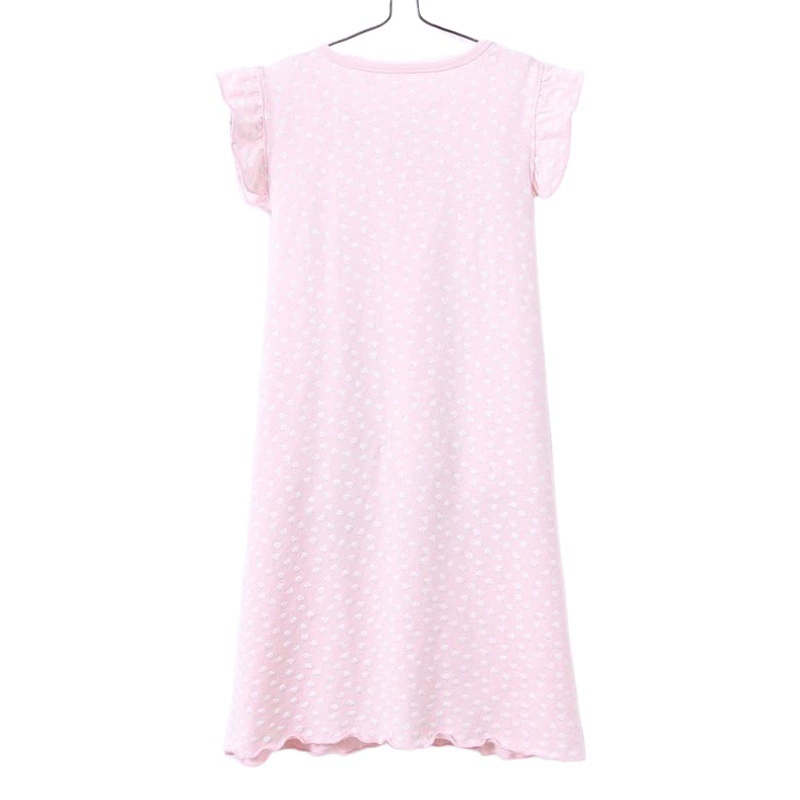 Ночная рубашка с короткими рукавами для девочек, летнее хлопковое летнее платье принцессы для маленьких девочек, детская домашняя одежда, летний стиль от производителя