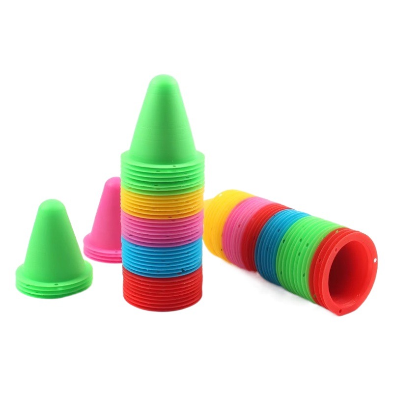 Low price wholesale 5 color soft pile skates barricade corner sign obstacle flat soft pile practice pile roller slide pile
