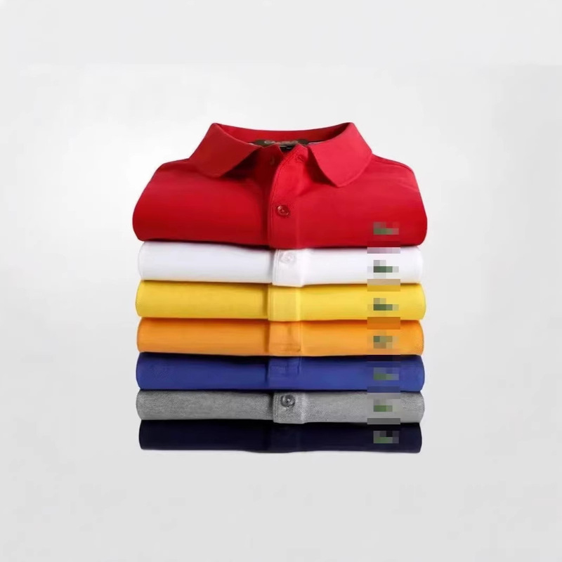 Cross-Border Men's Polo Hot-Selling Crocodile Embroidered Lapel Polo Shirt, Casual Pure Color Breathable One-Piece Drop Shipping.