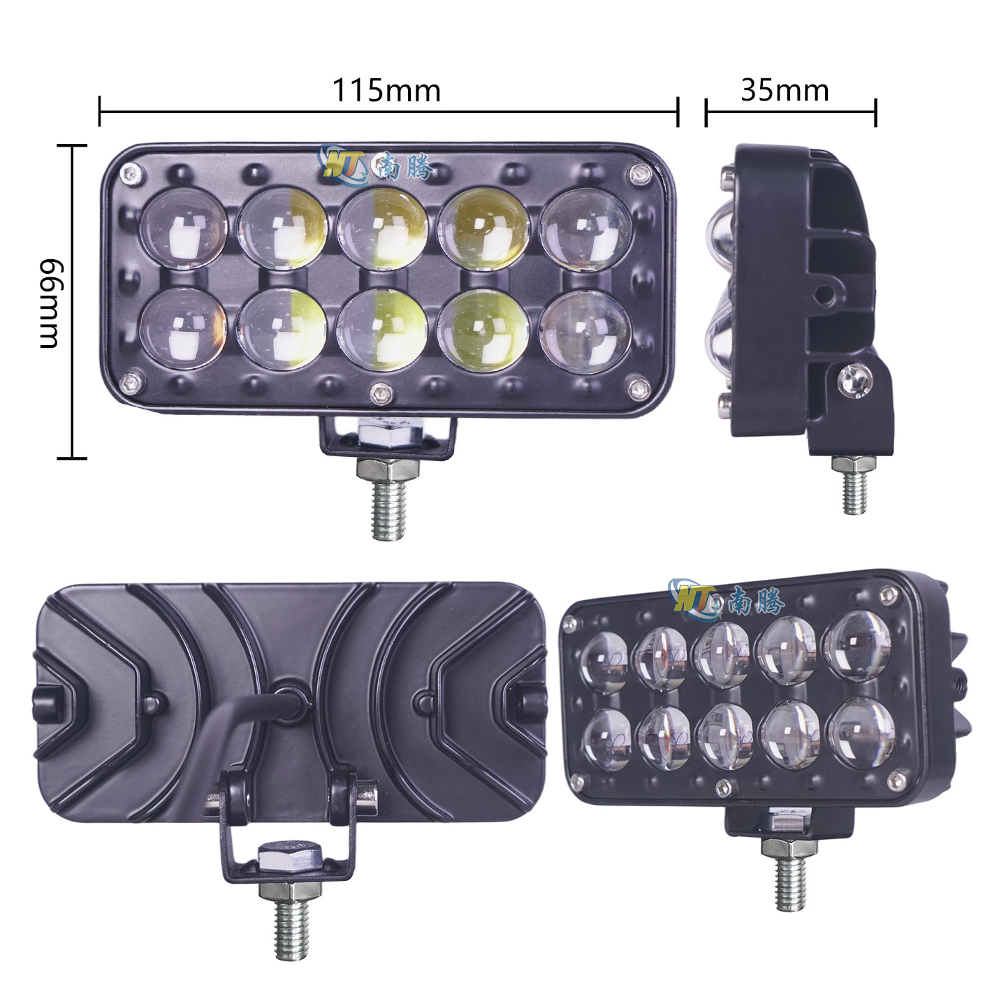 Spotlight de motocicleta Spotlight de automóvil eléctrico 10 perlas Spotlight LED flashing super brillante Spotlight Ojos del diablo
