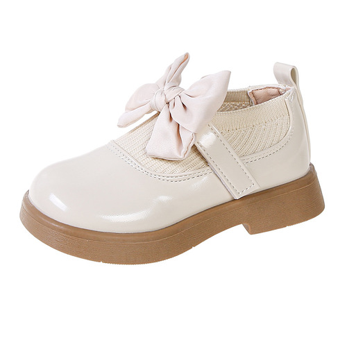 Children's Butterfly Bow Soft Sole Cotton Boots New Style Ankle Shoes for Girls, Suitable for Middle and Large Children and Students