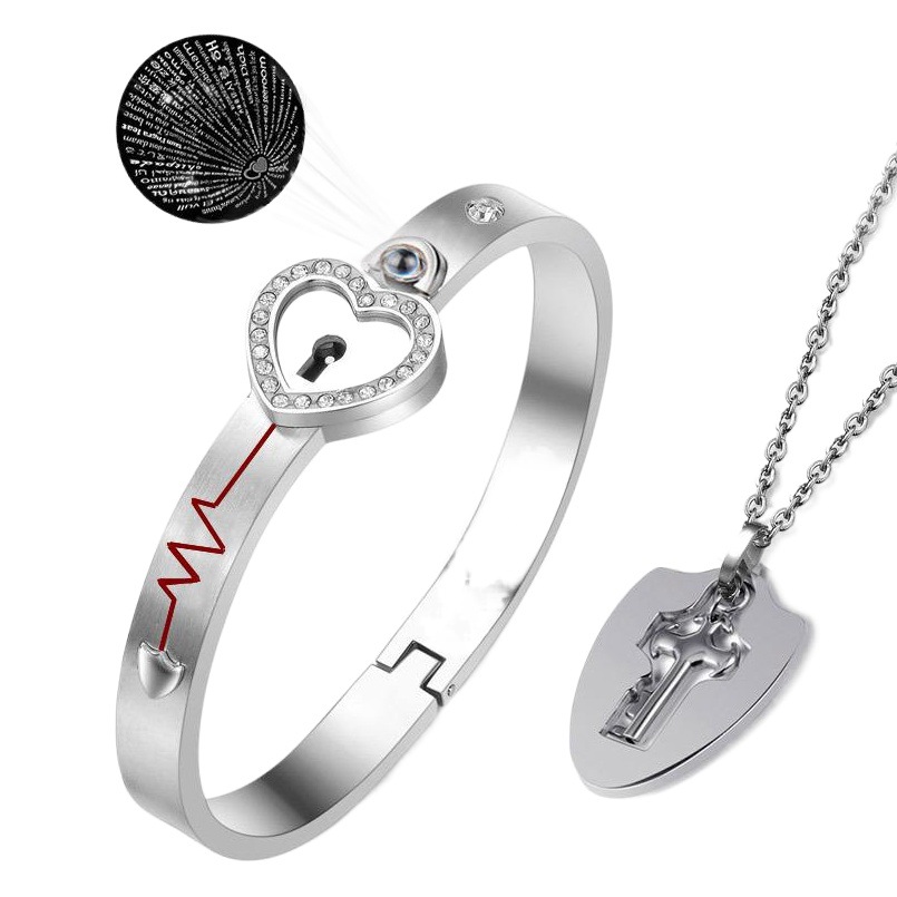 100 idiomas te amo proyección pareja amor corazón cerradura pulsera garrapata Amazon regalo de San Valentín