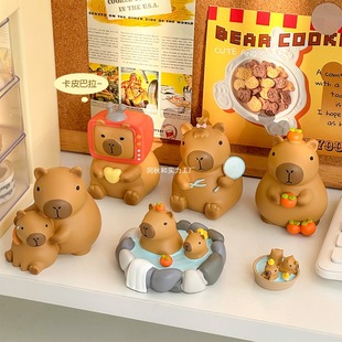 Hand-Made Blind Box Bala Doll Doll Capybara Popular Cute Gift Card Fart Cartoon Desktop Ornaments Free Shipping