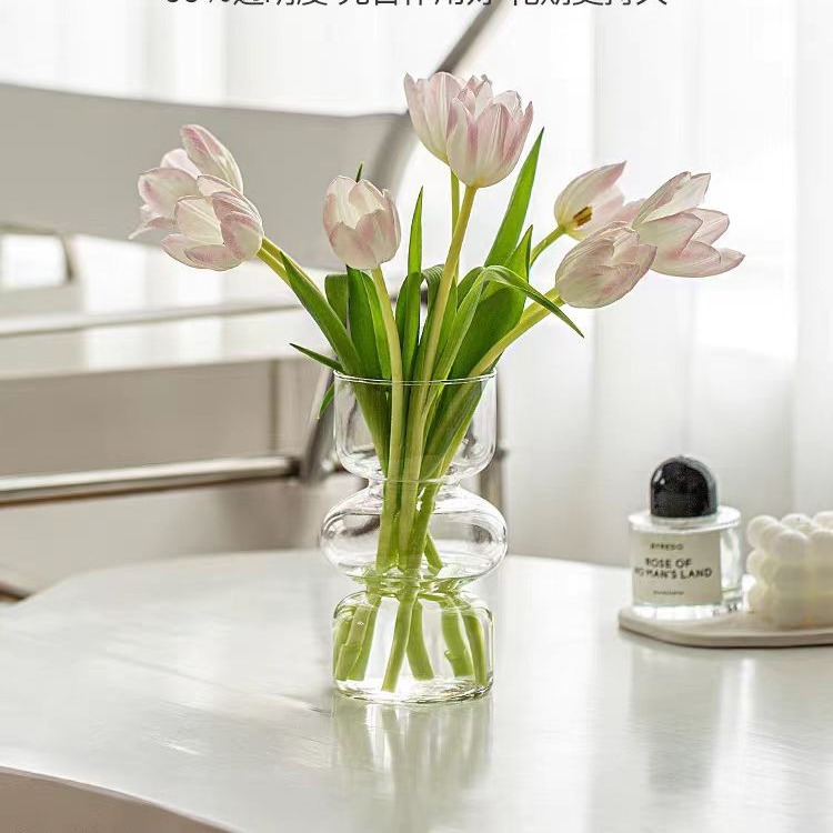 Florero de vidrio medieval francés ins Advanced Vintage Sala de estar Decoración Decoración Artesanía Arreglos Florales