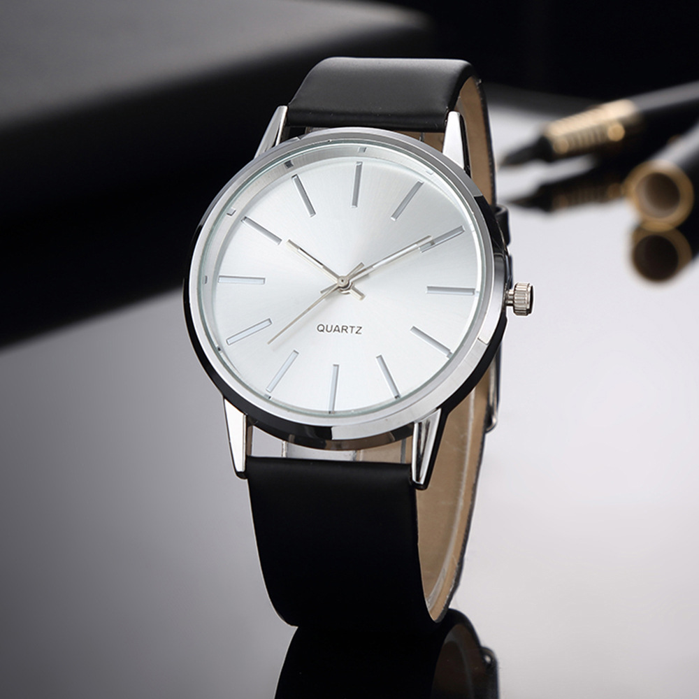 Men Quartz Watch Set With Bracelet Necklace Ring And Leather Strap_voghion.com