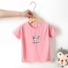 Silk children's summer solid short sleeve T-shirt, cartoon top, long-sleeve, suitable for teen