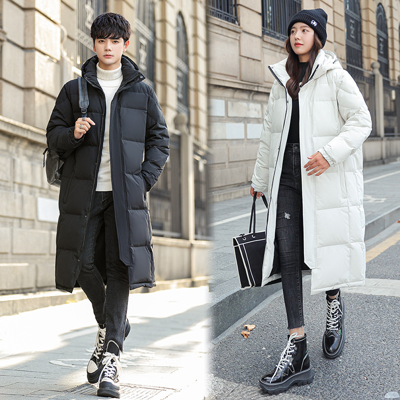 Giacca invernale 2023 da uomo e da donna, estesa, per giovani, ispessita, per studenti universitari, per esami d'arte, uniforme scolastica, piumino d'anatra bianco_voghion.com