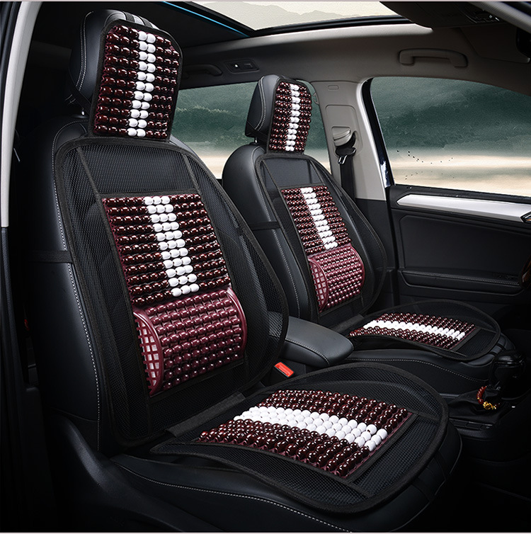 Wooden Bead Car Cooling Seat Cushion Summer Ventilated Single Seat