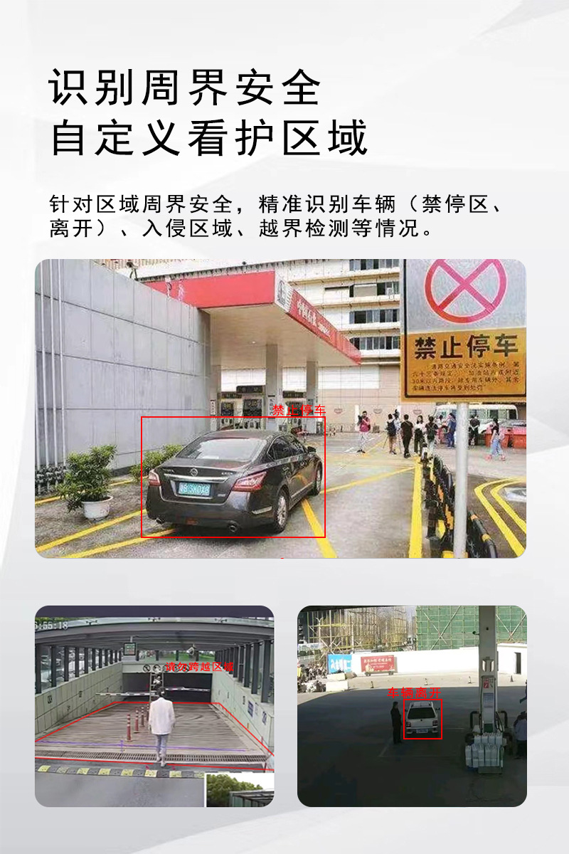 Smart Fire Protection AI edge computing box, gas station behavior attribute analysis, smoke and flame detection, high-temperature early warning undefined