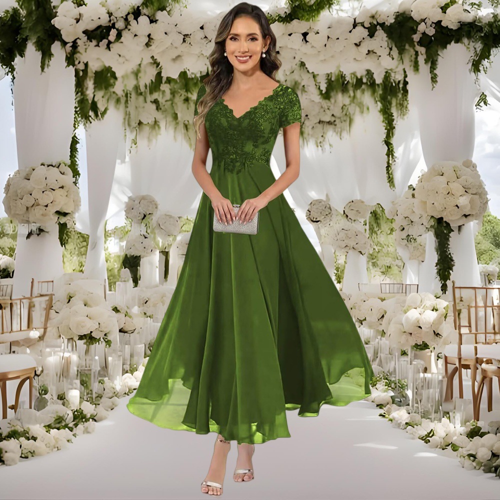 Cross-border best-selling dress, available in multiple colors, sister group toast dress, mid-length evening gown, annual meeting host banquet dress