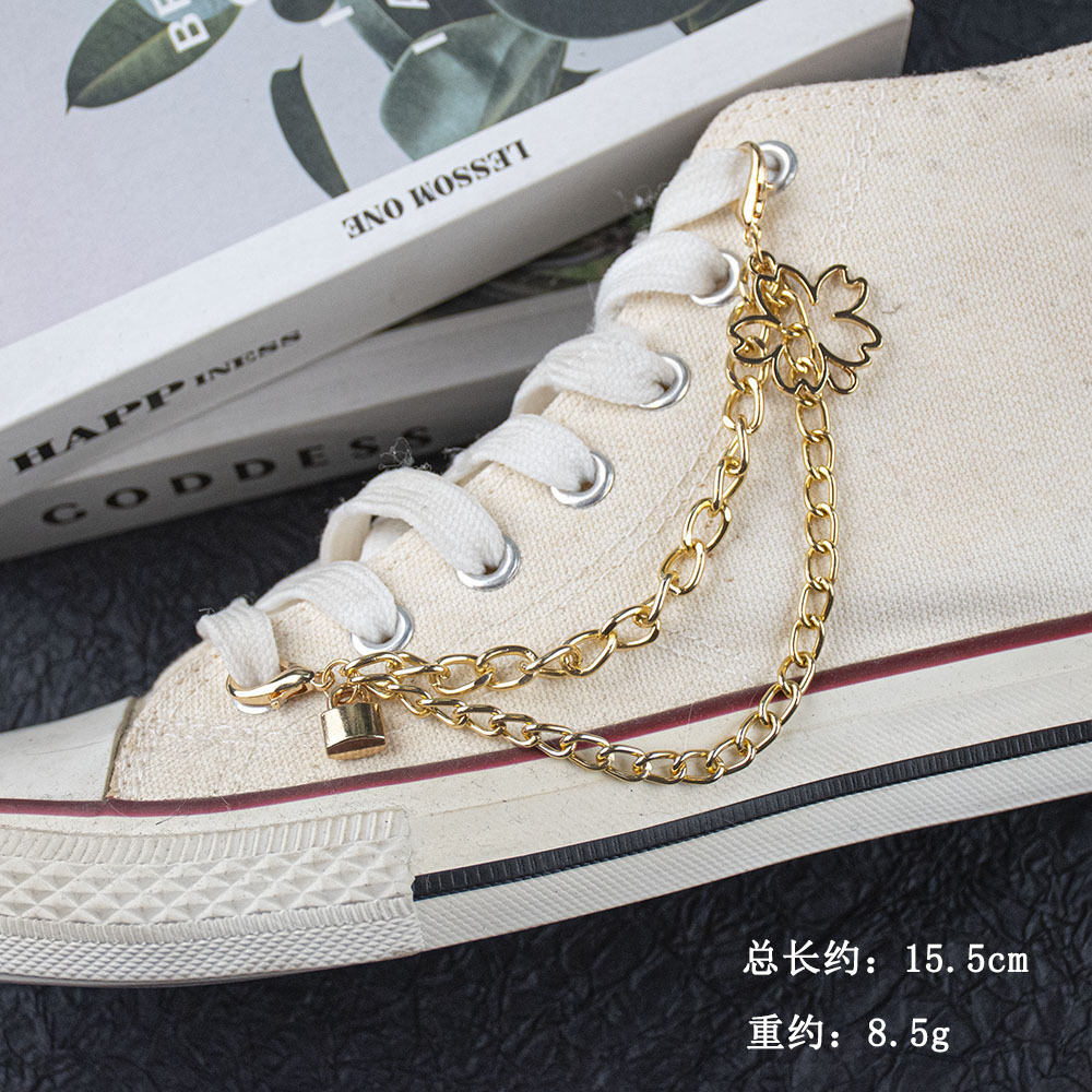 ズックの靴は星の真珠の2層の側の辺の靴の鎖の合金を配合します。