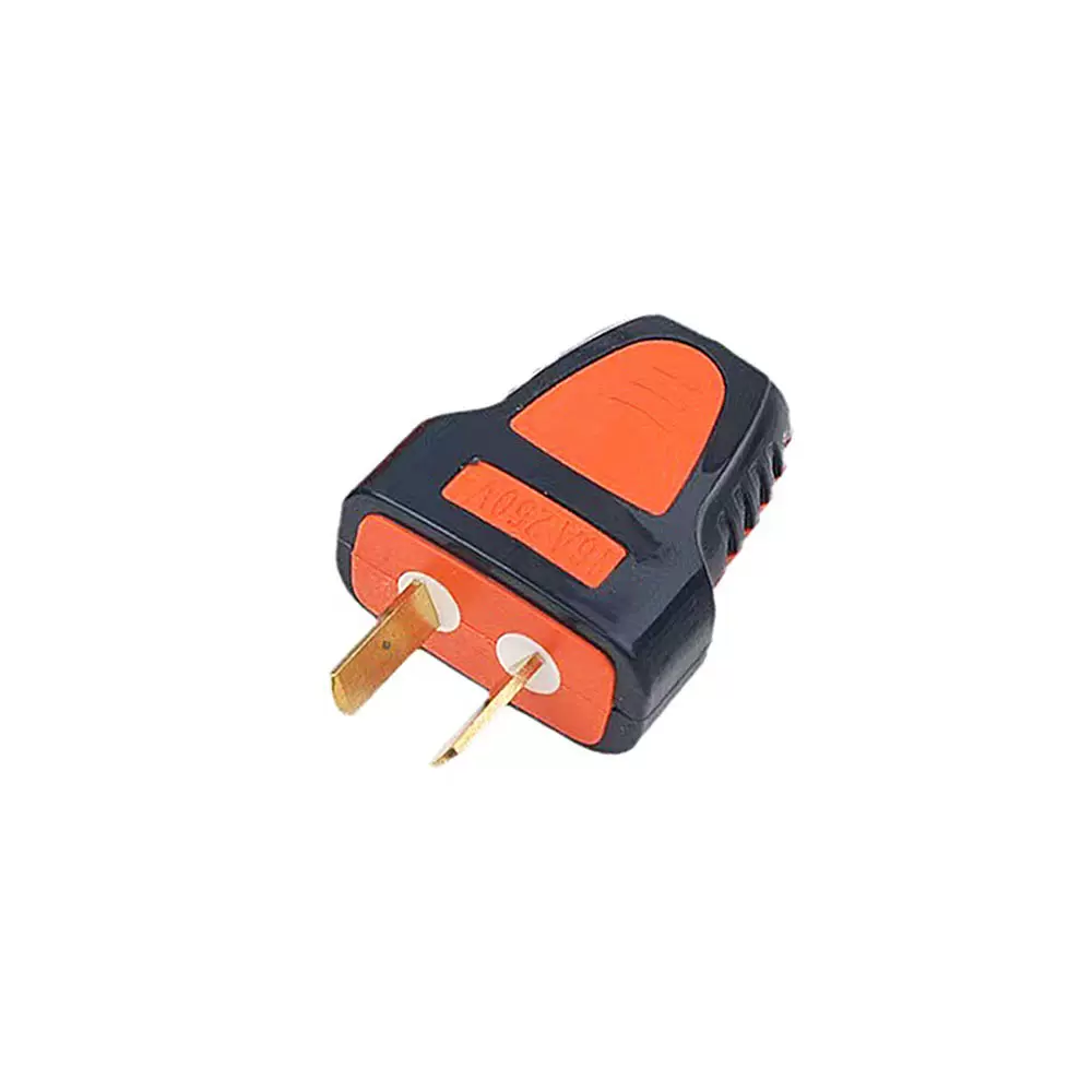 黑红色二极电源插头 铜脚插头 大功率家用电源插头 658两脚插头