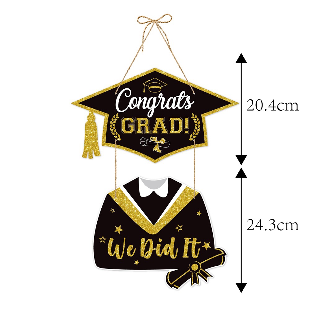 Temporada de graduación puerta delantera decoración soltero sombrero graduado colgando ornamento