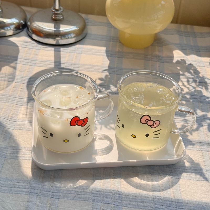 インスタイル高見えKT表現かわいい漫画ガラス朝食ミルクカップコーヒーカップジュースカップ学生カップ|undefined