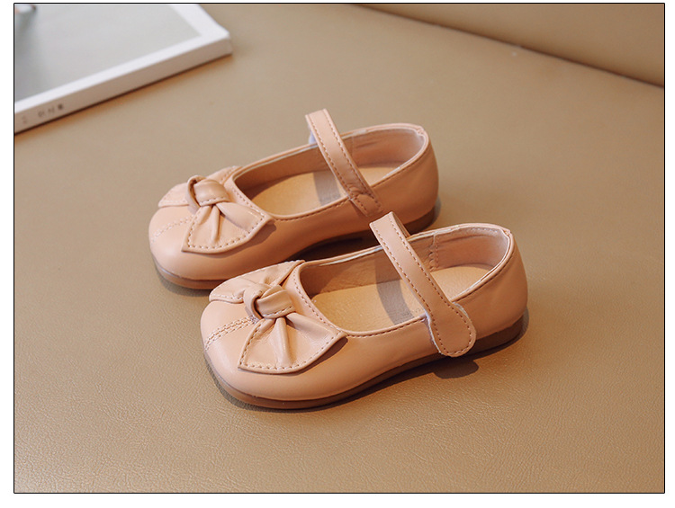 Girl's Vintage Style Solid Color Bowknot Round Toe Flats display picture 2