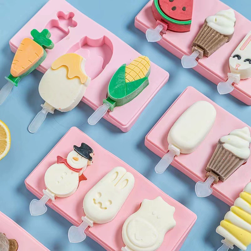Cartoon mold, food silicone for ice cream, ice cream, handmade