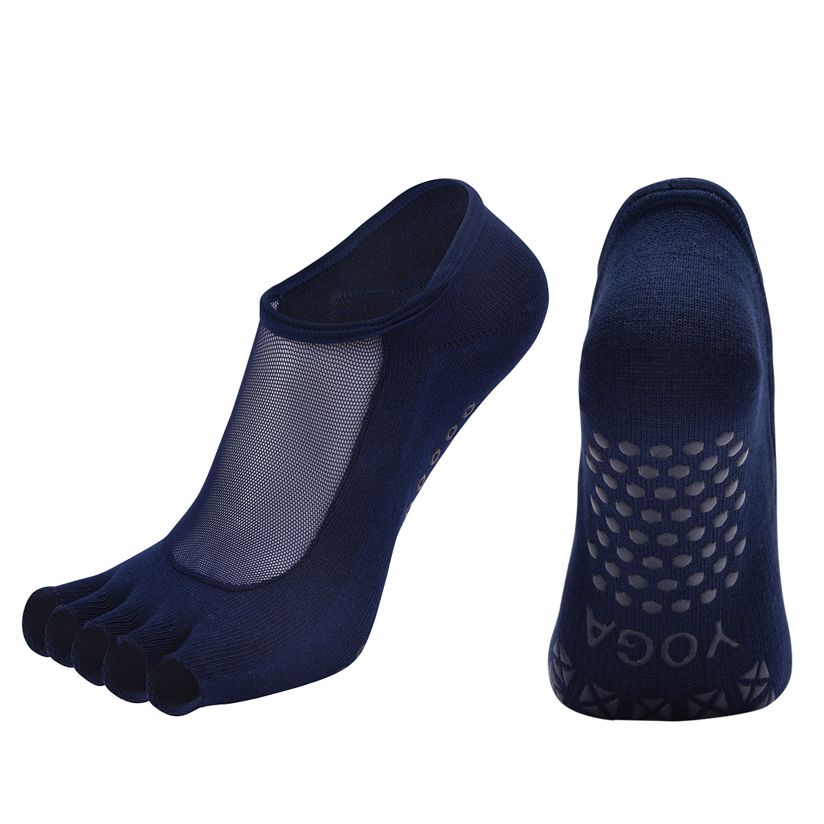 Calcetines de Yoga de Cinco Dedos para Mujer de Algodón, Antideslizante, Absorbente de Sudor, para Yoga