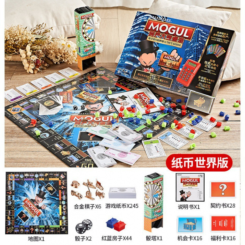 正版大富翁游戏棋世界版中国版超大号儿童成年版桌游房产大亨牌玩|undefined