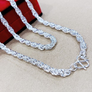 High imitation silver plated necklace twist necklace silver jewelry necklace jewelry gift necklace