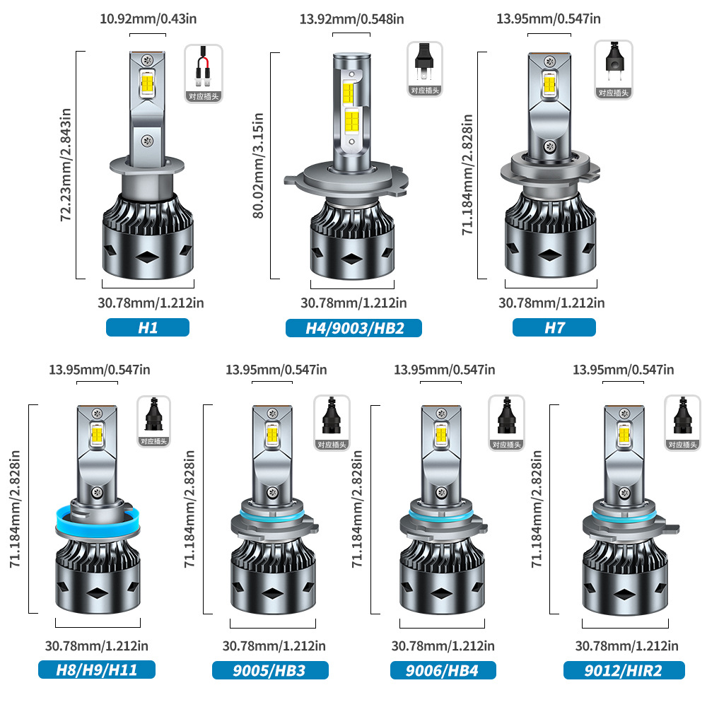 Faros LED de coche transfronterizos H7 H1 H11 Super brillante H4 faros de coche modificados 9005 9006 image 6