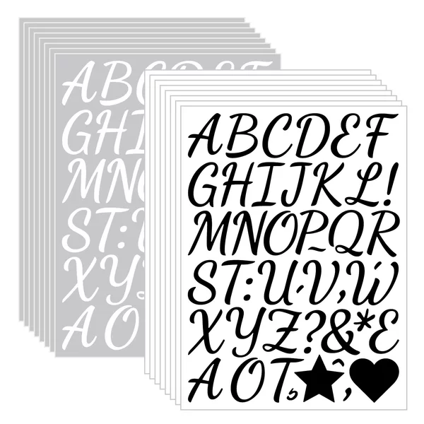 1inch Handwritten Letter Stickers Black and White Vinyl Waterproof Journaling Crafts DIY Letter Stickers