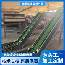 Z型皮带提升机裙边档条提升机小型爬坡塑料小物件上料皮带输送机