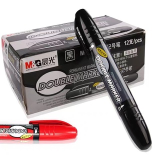 Morning Light Mg2110 Marker Pen Large Tip Pen Logistics Oil-Based Thick Pen Office Supplies 12-Pack Double Jie
