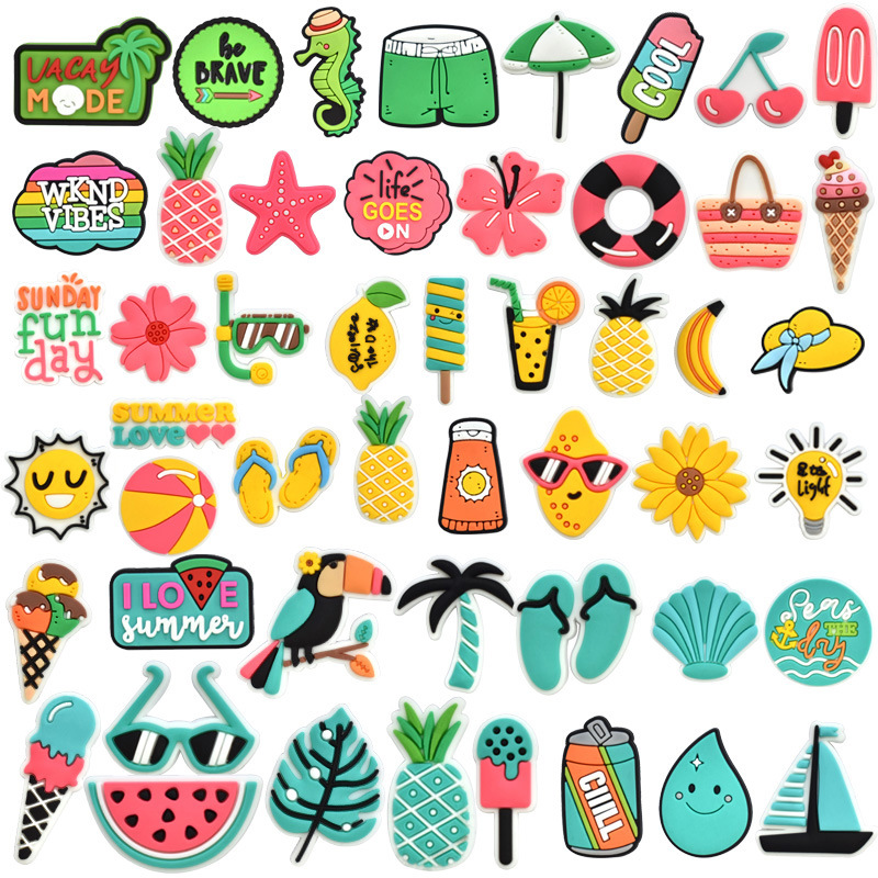 新款卡通夏日多巴胺洞洞鞋鞋花鞋饰品鞋配件鞋装饰鞋扣DIY鞋配饰