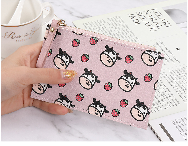30g Weight Synthetic Leather Lining Material Zipper Closure Type Coin Purse Bags Type Business Occasion PU Leather Material Cows Pattern All Seasons Season Women'S Gender Fashion Style Square Shape Sewing Craft Fashion Cows Square Zipper Coin Purse 2
