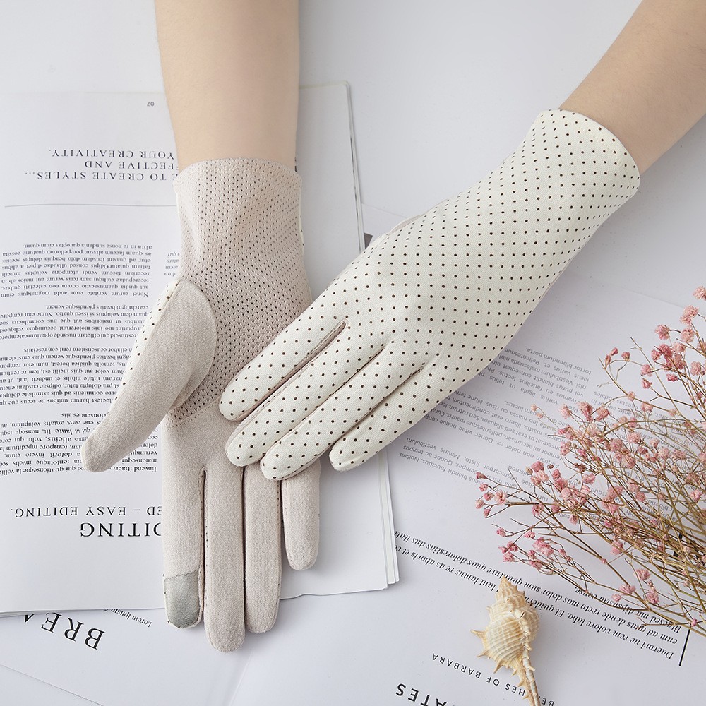 Guantes de protección solar para mujer nueva primavera y verano conducción estilo coreano encaje arco montar antideslizante guantes de pantalla táctil delgada