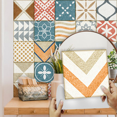 20片裝復古瓷磚貼家居翻新廚房浴室裝飾自粘耐磨牆貼磨砂表面