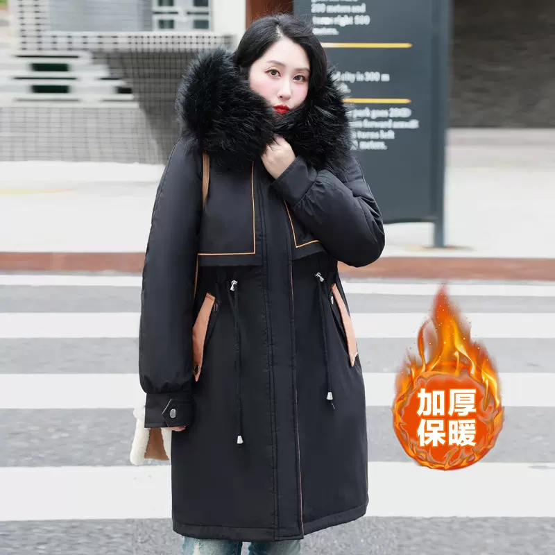 特价冬季新款棉服女中长款大码女装宽松加绒加厚韩版派克服潮8220