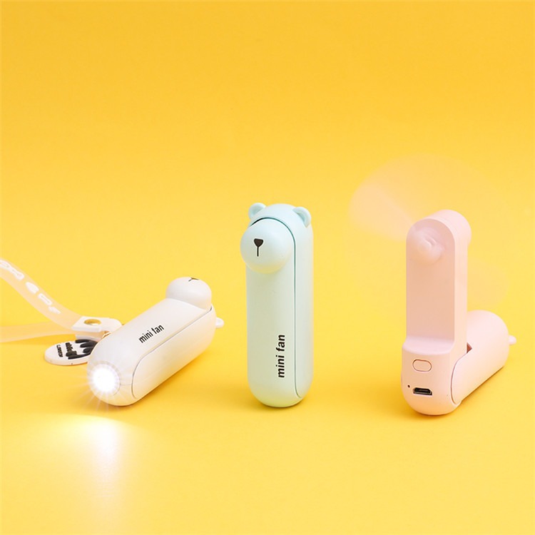 Dibujos animados mini niños llavero de mano estudiante dormitorio escritorio mini ventilador de carga USB al aire libre pequeño ventilador