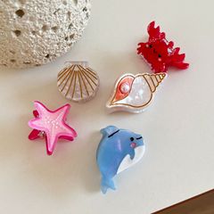 趣味海洋动物小号抓夹可爱甜酷风海豚刘海侧边碎发饰品不伤发夹子
