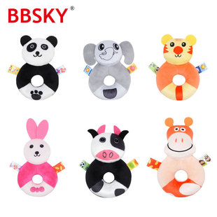 Foreign trade baby hand ring hand rattle super cute interactive comfort plush toy manufacturers direct supply a generation of hair
