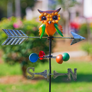 Cross-Border European Style Painted Owl Wind Logo Flower Arrangement Outdoor Courtyard Garden Decoration Spot Temu Hot Sale
