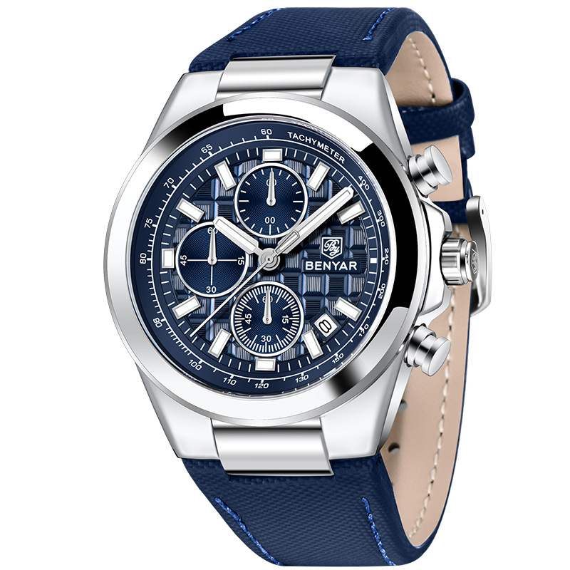 Benyar BY5206 reloj de hombre de moda correa deportivo cronógrafo multifunción reloj de cuarzo impermeable