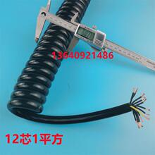 12芯1平方彈簧線PU螺旋伸縮電纜線純銅國標電纜廠家現貨1米到20米