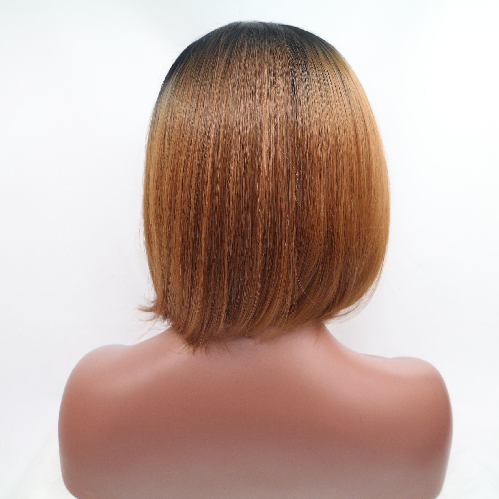 NEW LOOK pelucas europeas y estadounidenses frescas moda color gradiente BOBO pelucas fibra química delantera encaje cubierta de pelo corto