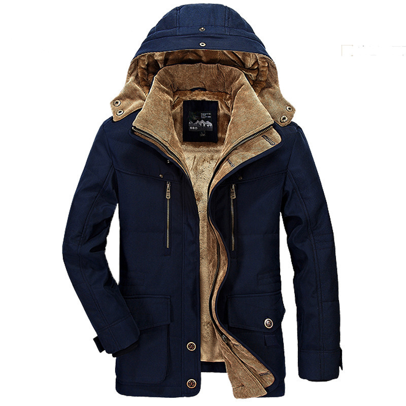 Winter 13029 Men's Cotton Coat Mid-length Fleece-lined Thickened Middle-aged and Elderly Cotton Coat Large Size Multi-pocket Cotton Coat for Elderly Winter 13029 Men's Cotton Coat Mid-length Fleece-lined Thickened Middle-aged and Elderly Cotton Coat Large Size Multi-pocket Cotton Coat for Elderly