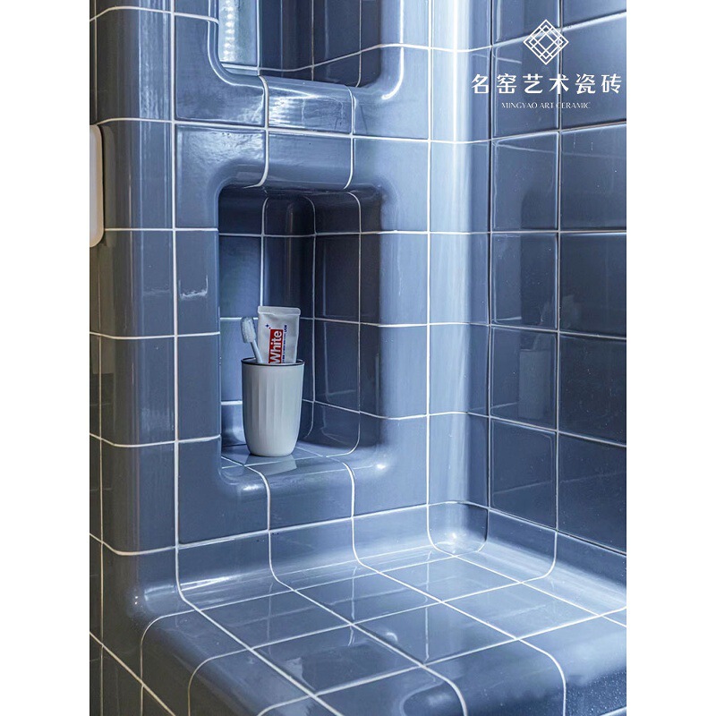 Simple Style White Curved Tiles Dark Green Yellow Wash Basin Bathtub Tiles Kitchen Bar Curved Corner Molding Tiles