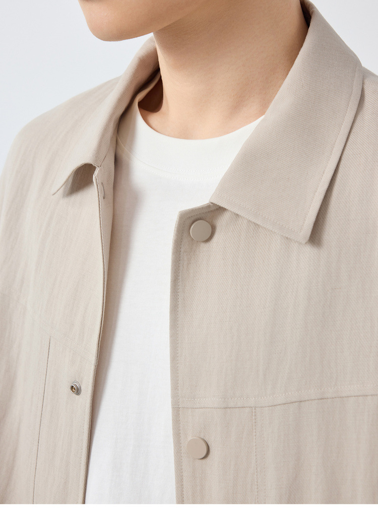 Áo khoác nam phong cách Mỹ cổ bẻ chất liệu pha linen — màu sắc chi tiết 21