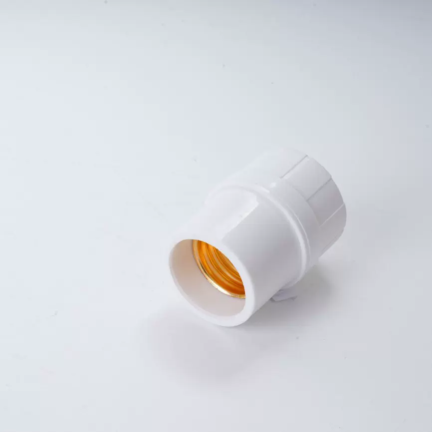 厂家供应白色灯座悬吊式螺口节能耐高温楼道阻燃e27加厚灯头