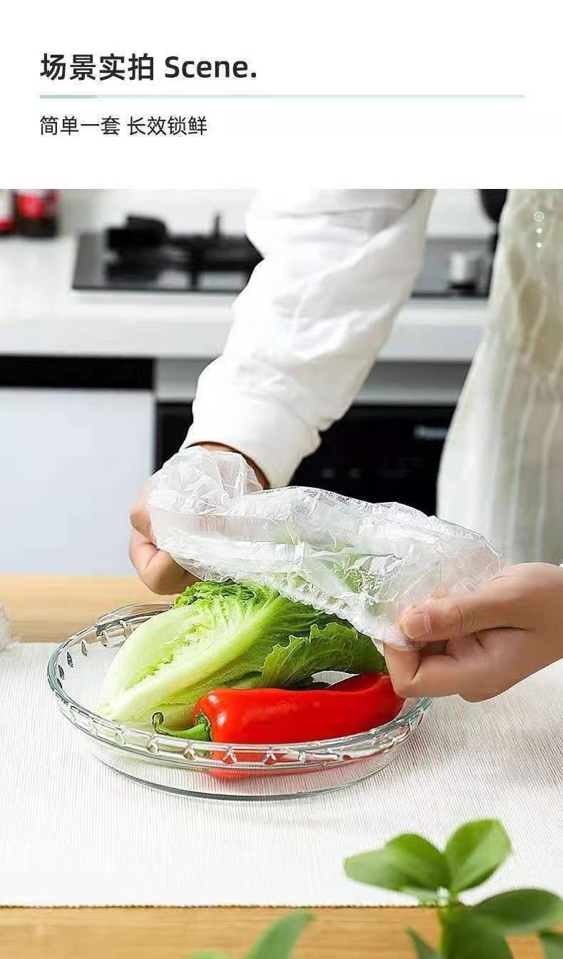 Buzdolabında kalan yiyecekler için gerilebilir taze tutma kapağı ve yüksek sıcaklığa dayanıklı kalan yiyecekler için meyve plastik sarma kapağı kaseler ve tabaklar sigorta filmi ekonomik PE