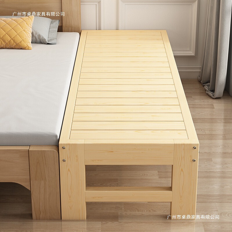 Wooden Structure Children's Bed with Widened Side Rails, Suitable for Babies and Toddlers, Can Be Attached to a Large Bed