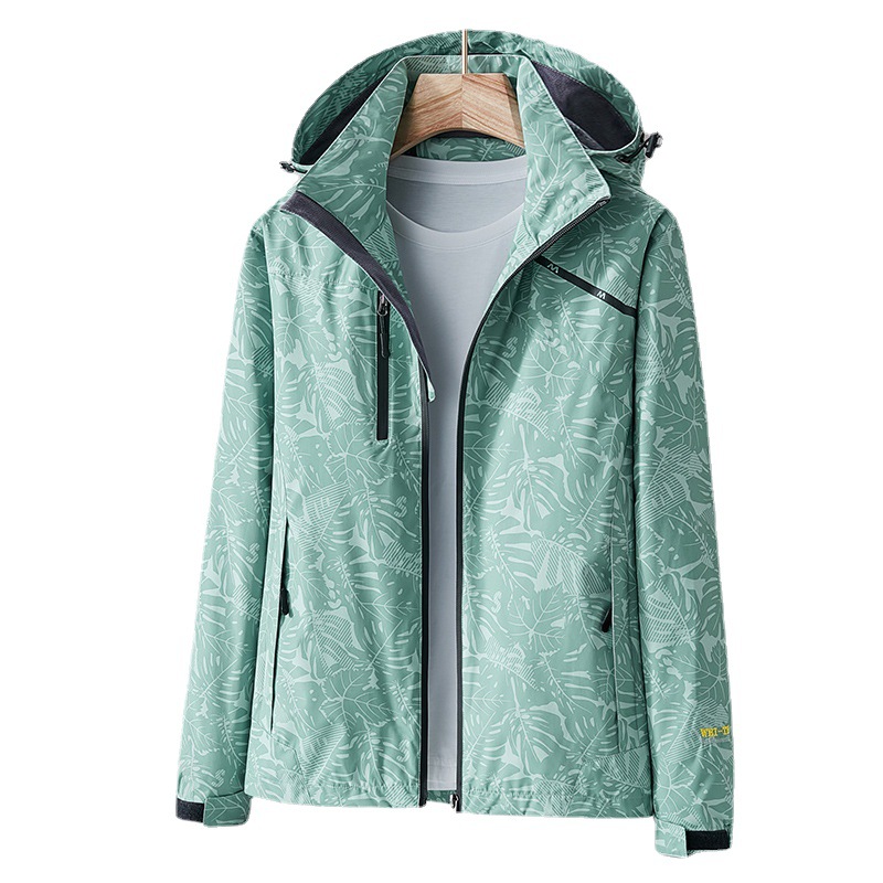 Primavera 2022 chaqueta de pareja de camuflaje de hoja de arce delgada chaqueta de cáscara suave de una sola capa para hombres y mujeres ropa deportiva al aire libre al por mayor image 5