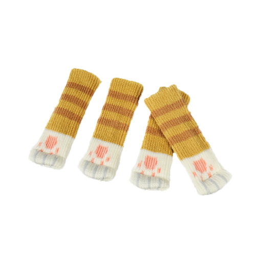 Cat Chair Leg Protector Silent Silicone Foot Pad Thick Knitted Chair Leg Cover Stool Leg Guard Chair Leg Protector